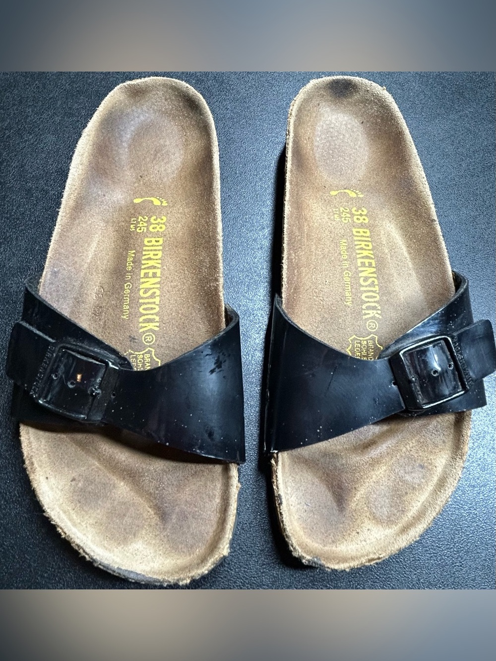 Birkenstock Women’s Size 38 US Size 7.5-8 Madrid Black Patent Sandals